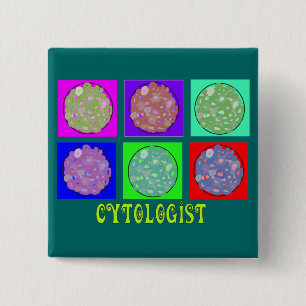 Cytologist Gifts Cells in Petrie Dishes Design 15 Cm Square Badge