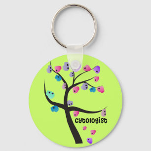 Cytologist Gifts Unique Tree With Cells Design Key Ring