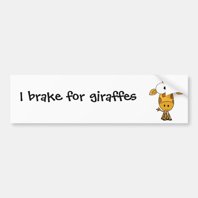 CZ- Funny Giraffe Cartoon Bumper Sticker (Front)