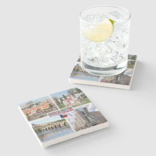 CZ Prague - Castle Old Town Hall - Charles Bridge Stone Coaster