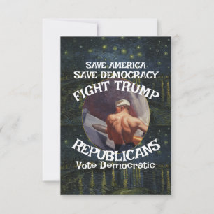 Czar Rue Liar Trump POTUS Patriotic MAGA Train WH RSVP Card