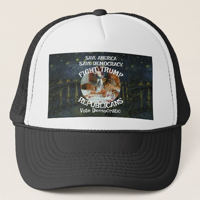 Czar Rue Liar Trump Republican Party USA America Trucker Hat (Front)