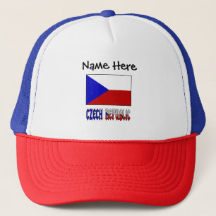 Czech and Czech Republic Flag Personalised  Trucke Trucker Hat