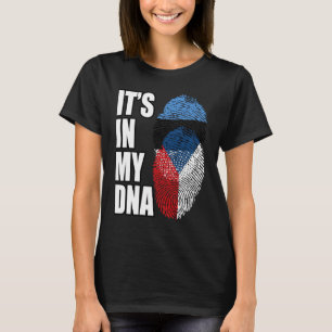 Czech And Estonian Mix DNA Flag Heritage T-Shirt