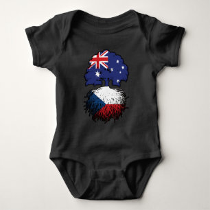 Czech Australian Australia Tree Roots Flag Baby Bodysuit