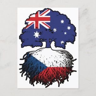 Czech Australian Australia Tree Roots Flag Postcard