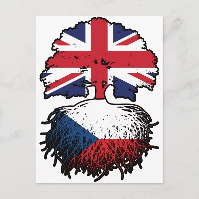 Czech British UK United Kingdom Britain Tree Roots Postcard (Front)