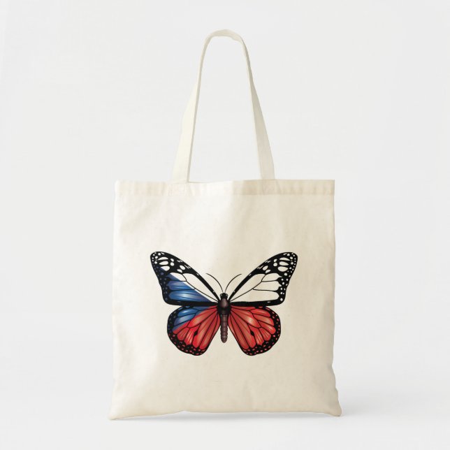 Czech butterfly monarch flag tote bag (Front)