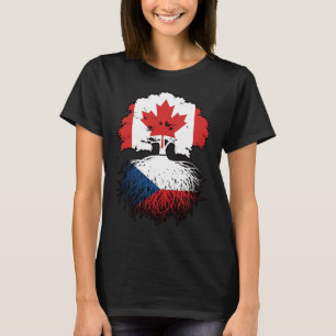Czech Canadian Canada Tree Roots Flag T-Shirt