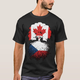 Czech Canadian Canada Tree Roots Flag T-Shirt