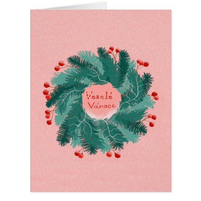 Czech Christmas wreath Postcard (Front)