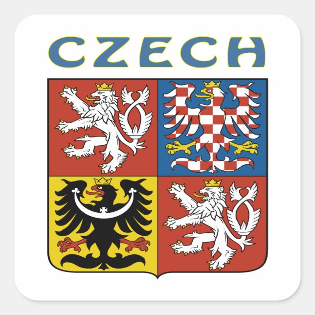 CZECH Coat Of Arms Square Sticker (Front)