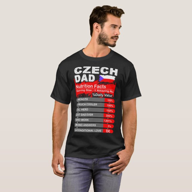 Czech Dad Nutrition Facts Serving Size Tshirt (Front Full)