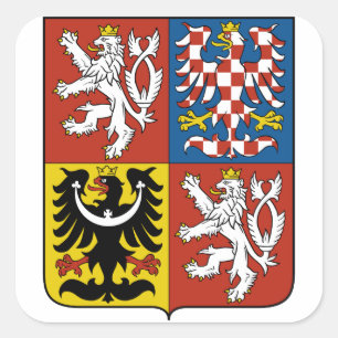 czech emblem square sticker