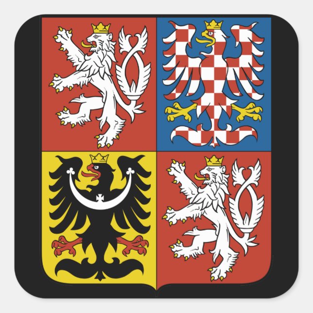 czech emblem square sticker (Front)