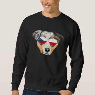 Czech Flag Australian Shepherd Dog Czech Republic  Sweatshirt