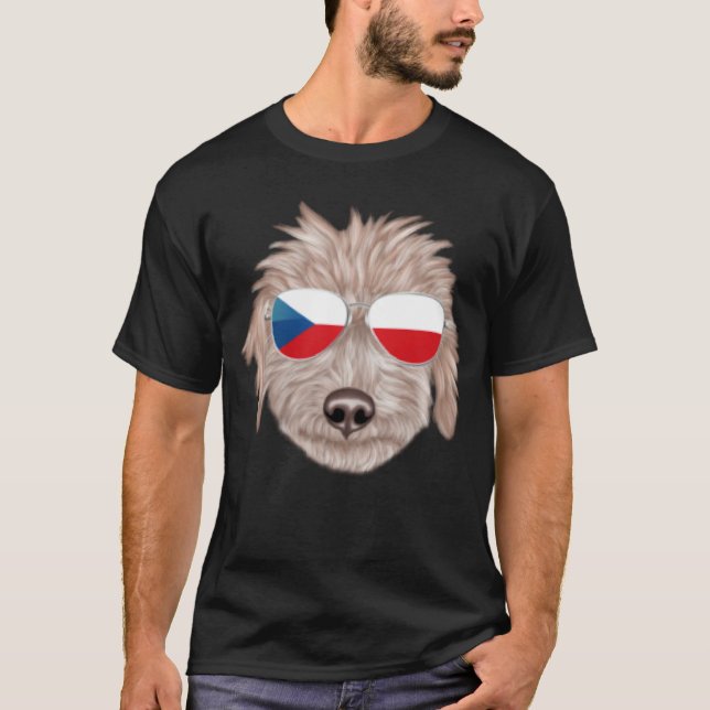Czech Flag Bedlington Terrier Dog Czech Republic P T-Shirt (Front)
