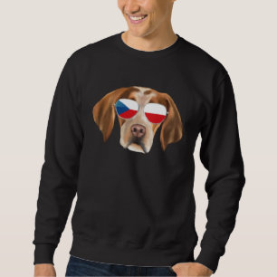 Czech Flag Brittany Dog Czech Republic Pocket Sweatshirt