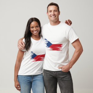 Czech Flag Brush Art T-Shirt