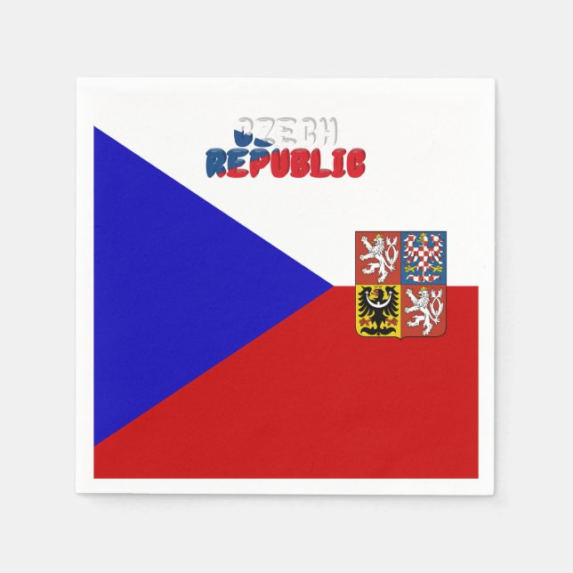 Czech flag-coat of arms  napkin (Front)