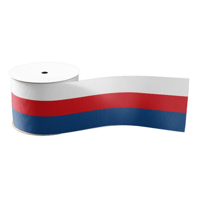 Czech flag colours ribbon, Tricolor, Czech Republi Grosgrain Ribbon (Spool)