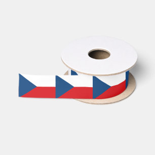 Czech Flag & Czech Republic travel, holiday/sports Satin Ribbon