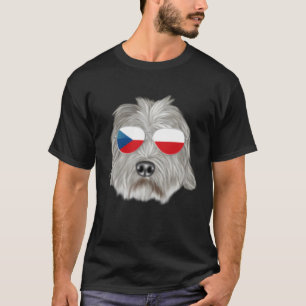 Czech Flag Dandie Dinmont Terrier Dog Czech Republ T-Shirt