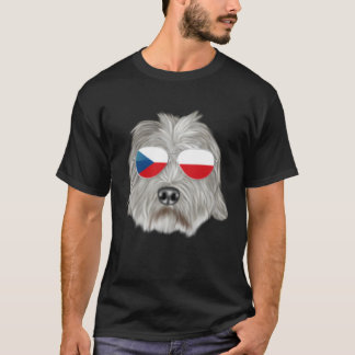 Czech Flag Dandie Dinmont Terrier Dog Czech Republ T-Shirt
