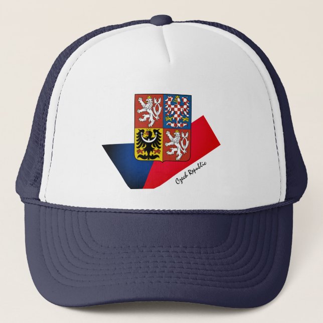 Czech flag, Emblem & Czech Republic fashion /sport Trucker Hat (Front)