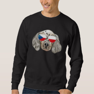 Czech Flag English Setter Dog Czech Republic Pocke Sweatshirt