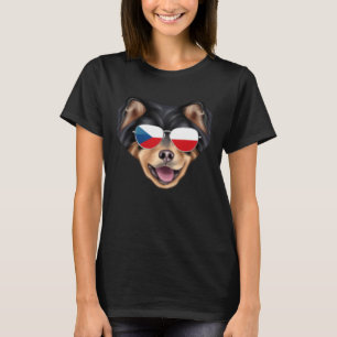 Czech Flag Finnish Lapphund Dog Czech Republic Poc T-Shirt