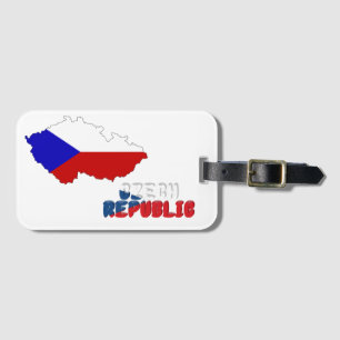 Czech flag luggage tag