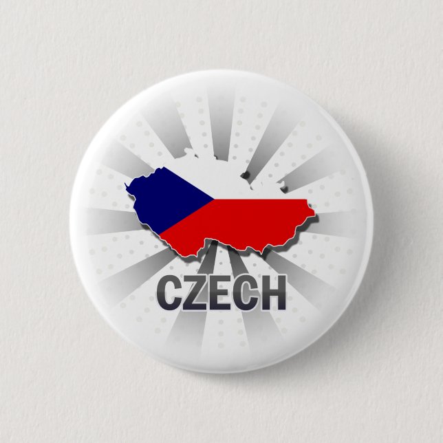 Czech Flag Map 2.0 6 Cm Round Badge (Front)