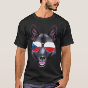 Czech Flag Norwegian Elkhound Dog Czech Republic P T-Shirt
