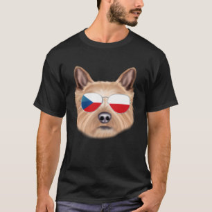 Czech Flag Norwich Terrier Dog Czech Republic Pock T-Shirt