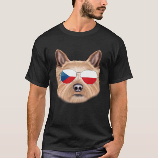 Czech Flag Norwich Terrier Dog Czech Republic Pock T-Shirt (Front)