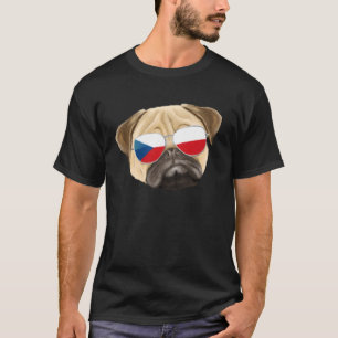 Czech Flag Pug Dog Czech Republic Pocket T-Shirt