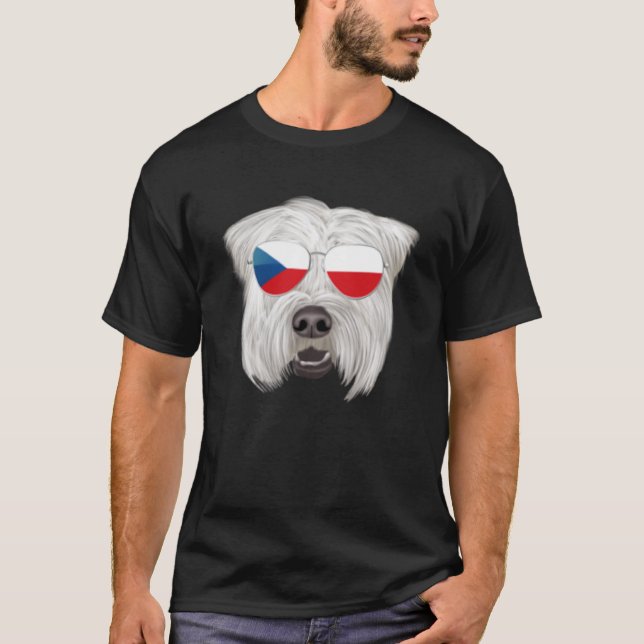Czech Flag Soft Coated Wheaten Terrier Czech Repub T-Shirt (Front)