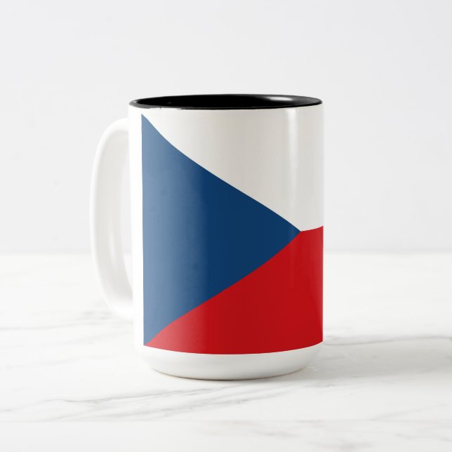 Czech Flag Two-Tone Coffee Mug (Front Left)
