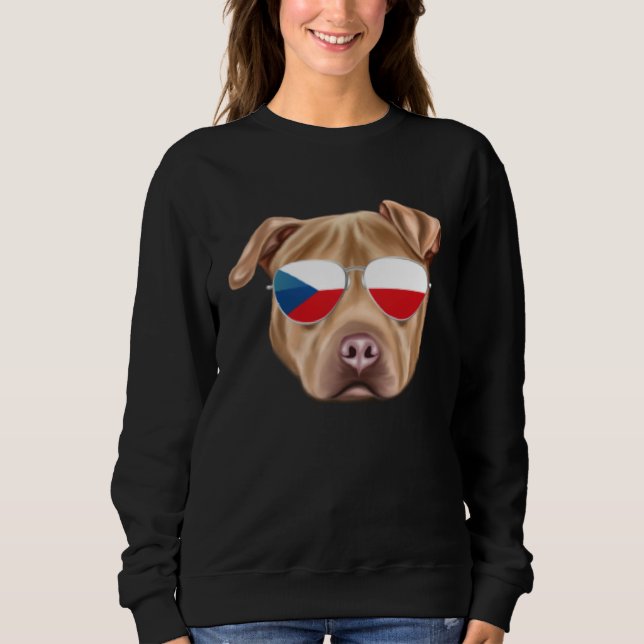 Czech Flag Usa Staffordshire Terrier Czech Republi Sweatshirt (Front)