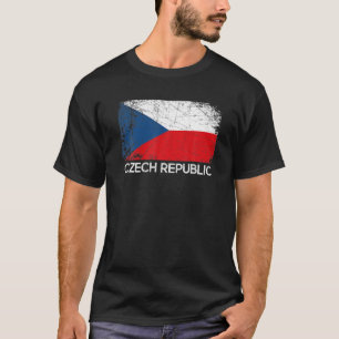 Czech Flag   Vintage Made In Czech Republic Gift T-Shirt