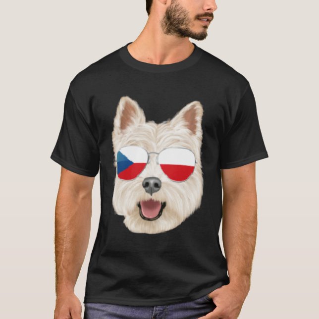 Czech Flag West Highland White Terrier Czech Repub T-Shirt (Front)