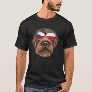 Czech Flag Wirehaired Pointing Griffon Czech Repub T-Shirt