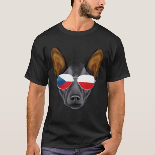 Czech Flag Xoloitzcuintli Dog Czech Republic Pocke T-Shirt (Front)
