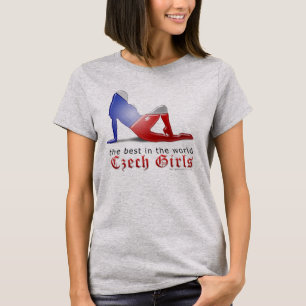 Czech Girl Silhouette Flag T-Shirt