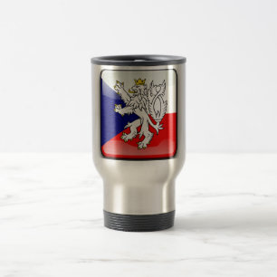 Czech glossy flag travel mug