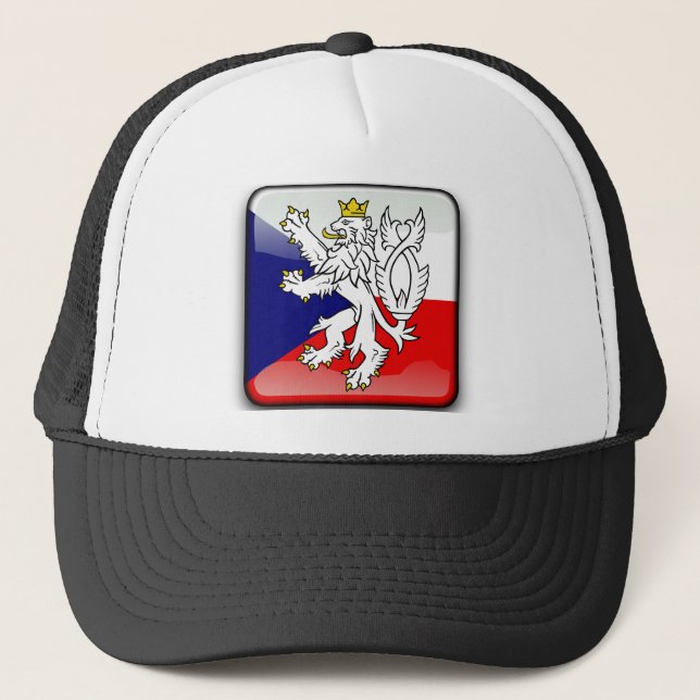 Czech glossy flag trucker hat (Front)