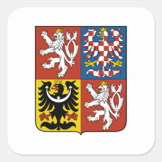 Czech Greater Coat of Arms, Czech Republic Square Sticker