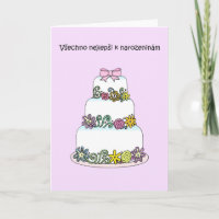 Czech Happy Birthday Stylish Cake