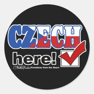 Czech Here (Dark) Classic Round Sticker